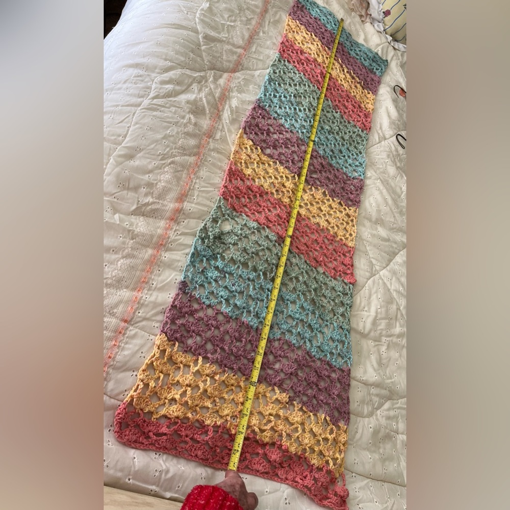 Crocheted Spring Scarf -Handmade - Picture 2 of 5